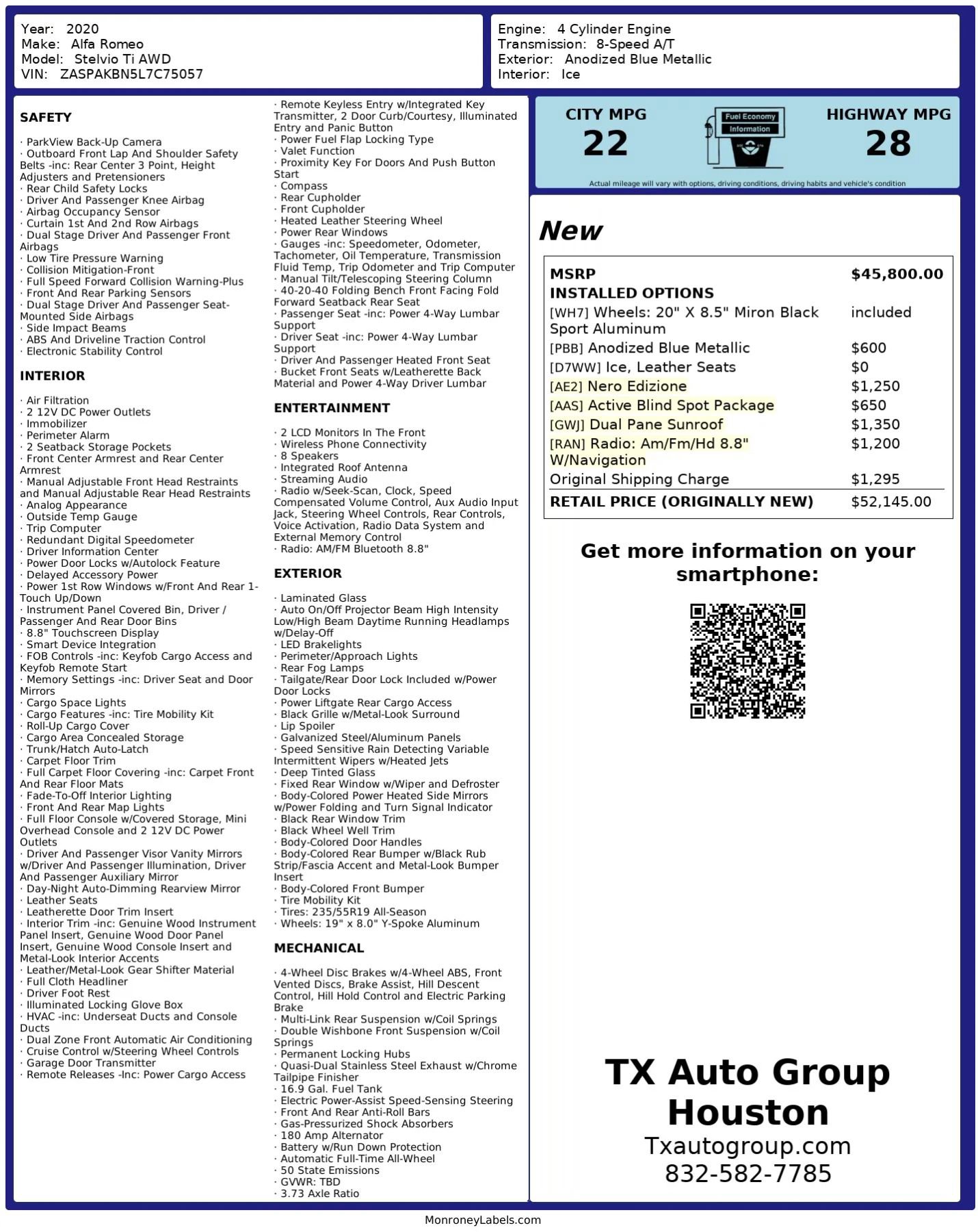 Used 2020 Alfa Romeo Stelvio Ti w/ Nero Edizione AWD/4WD image 3