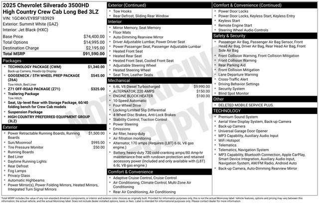 Used 2025 Chevrolet Silverado 3500 High Country w/ Technology Package AWD/4WD image 44