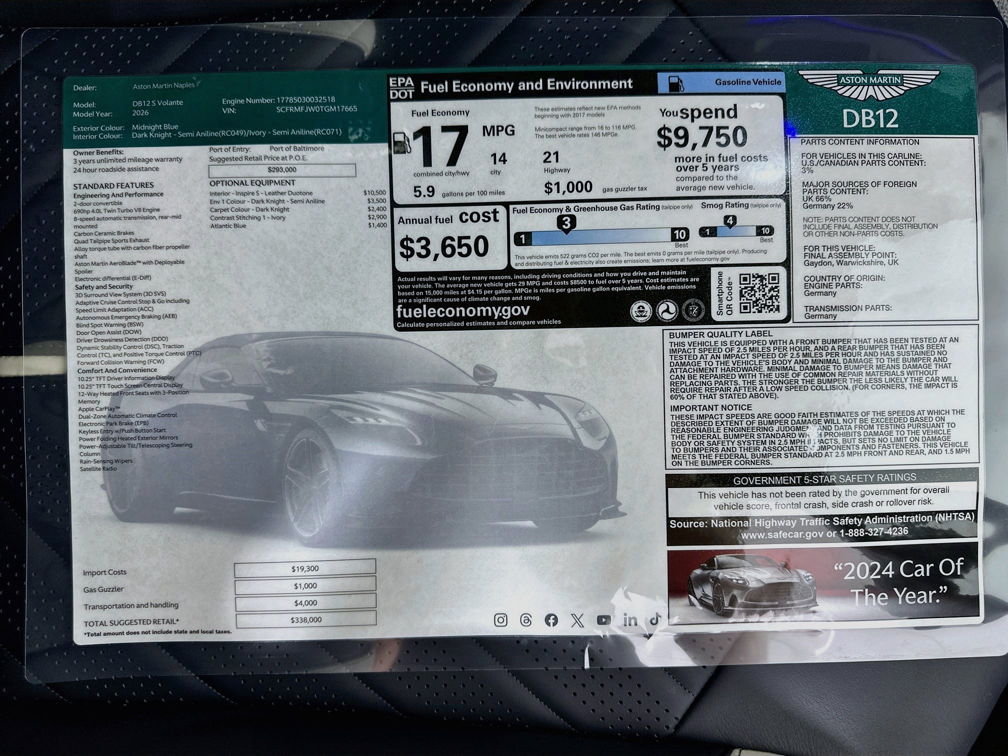 New 2026 Aston Martin DB12 Convertible RWD image 28