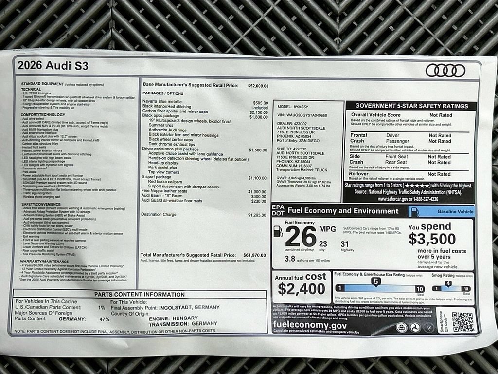 New 2026 Audi S3 Premium AWD/4WD image 35