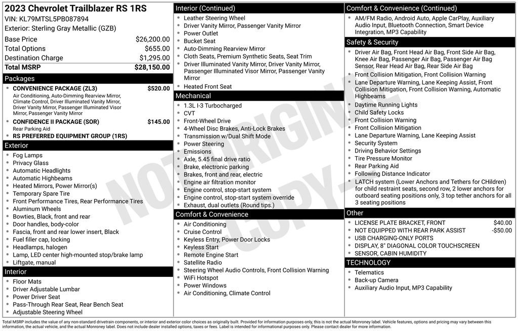 Used 2023 Chevrolet TrailBlazer RS w/ Convenience Package FWD image 25