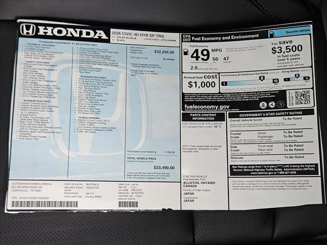 New 2026 Honda Civic Sport Touring image 17