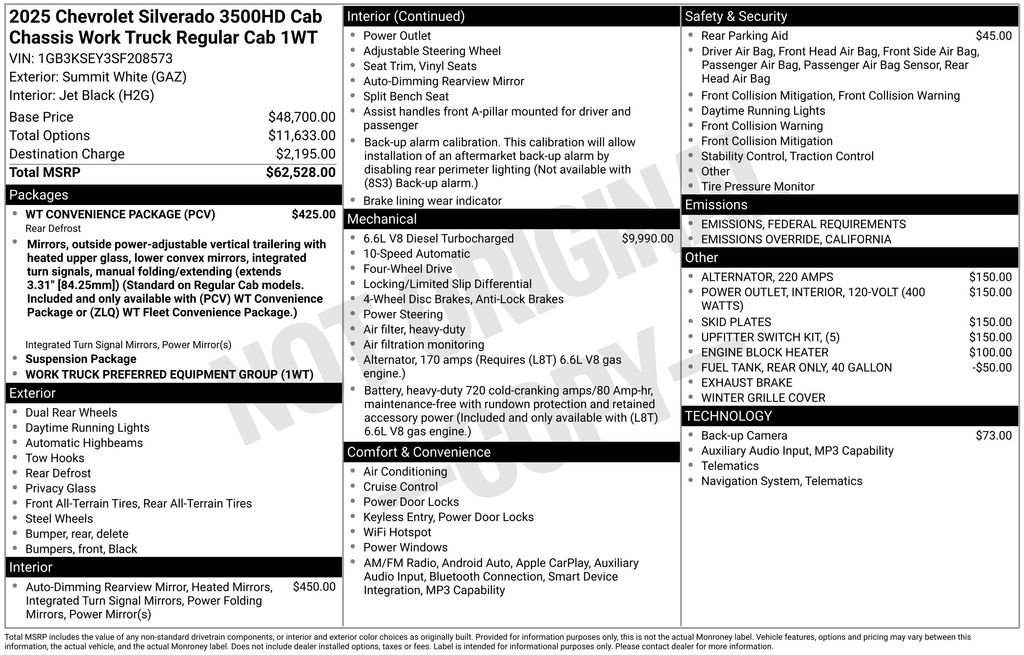 New 2025 Chevrolet Silverado 3500 W/T w/ WT Convenience Package image 2