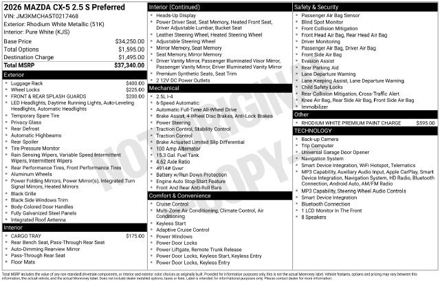 New 2026 MAZDA CX-5 Preferred AWD/4WD image 5