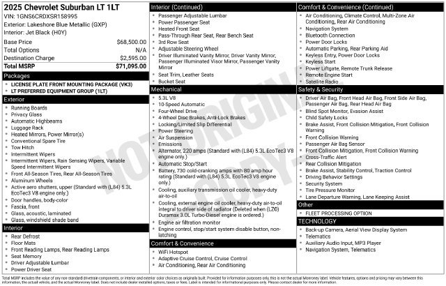 Used 2025 Chevrolet Suburban LT AWD/4WD image 5
