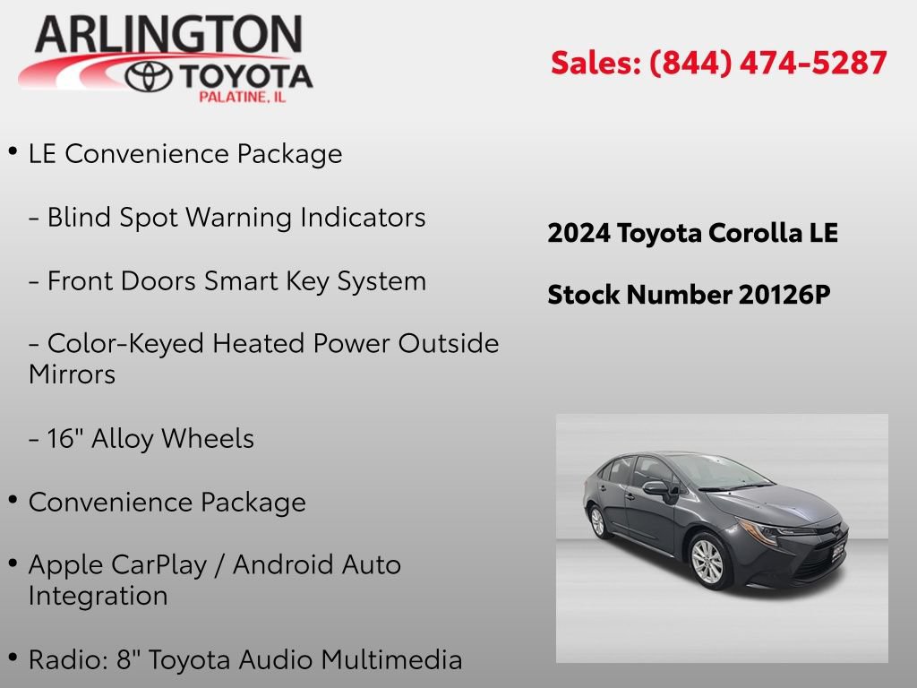 Used 2024 Toyota Corolla LE w/ LE Convenience Package FWD image 4
