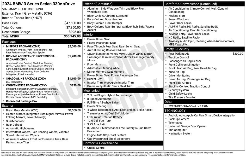 Used 2024 BMW 330e xDrive w/ M Sport Package image 36