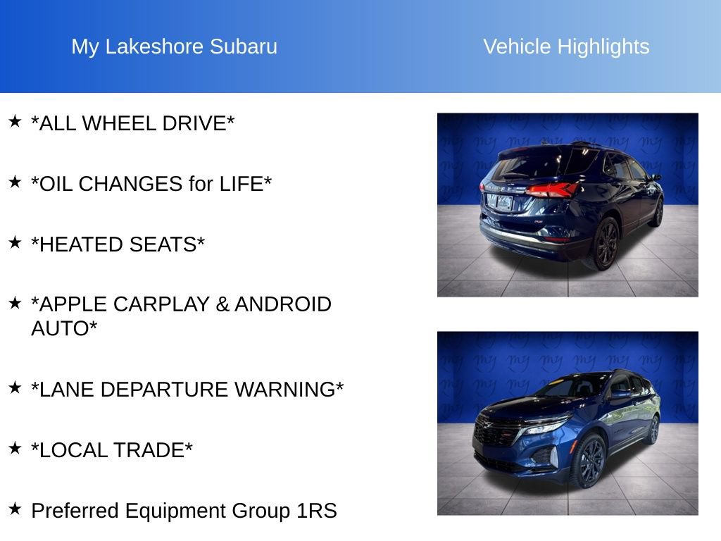 Used 2023 Chevrolet Equinox RS w/ LPO, Floor Liner Package AWD/4WD image 9