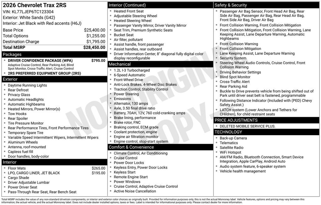 Used 2026 Chevrolet Trax RS w/ Driver Confidence Package FWD image 11