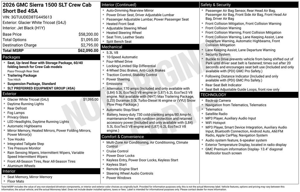 New 2026 GMC Sierra 1500 SLT AWD/4WD image 4