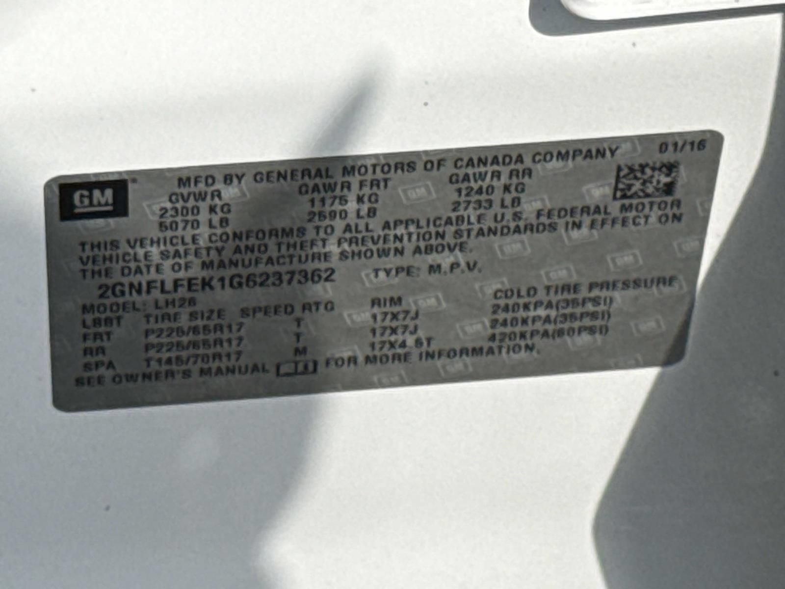 Used 2016 Chevrolet Equinox LT AWD/4WD image 29