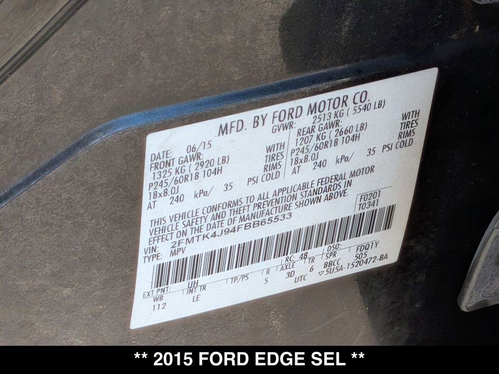 Used 2015 Ford Edge SEL w/ Equipment Group 201A AWD/4WD image 30
