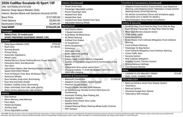 New 2026 Cadillac Escalade IQ Sport 1 AWD/4WD image 31