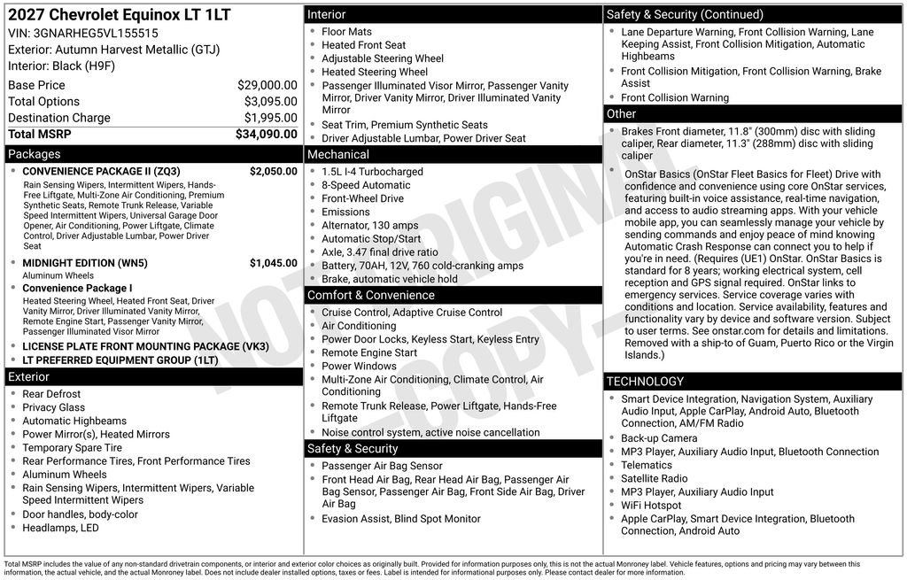 New 2027 Chevrolet Equinox LT w/ Convenience Package II FWD image 8