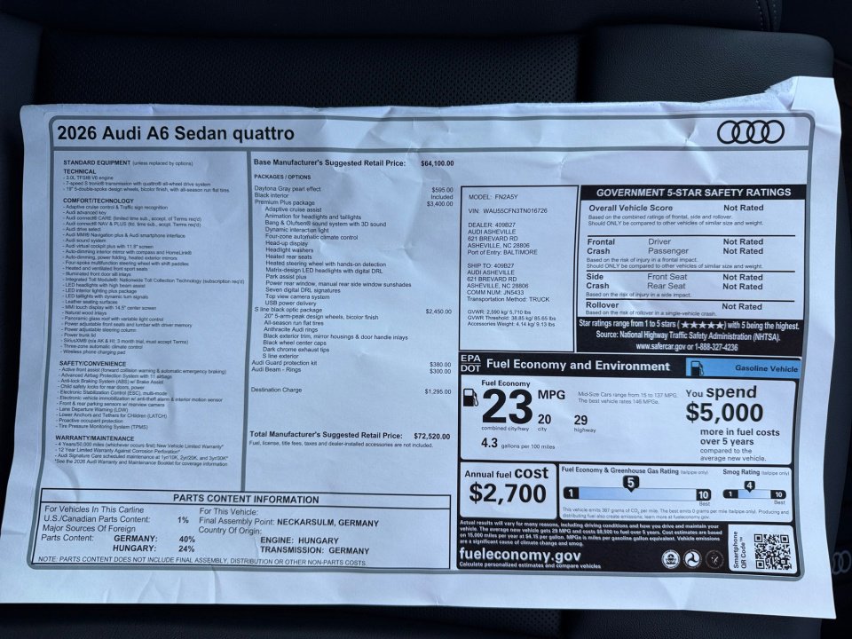 New 2026 Audi A6 Premium Plus image 33