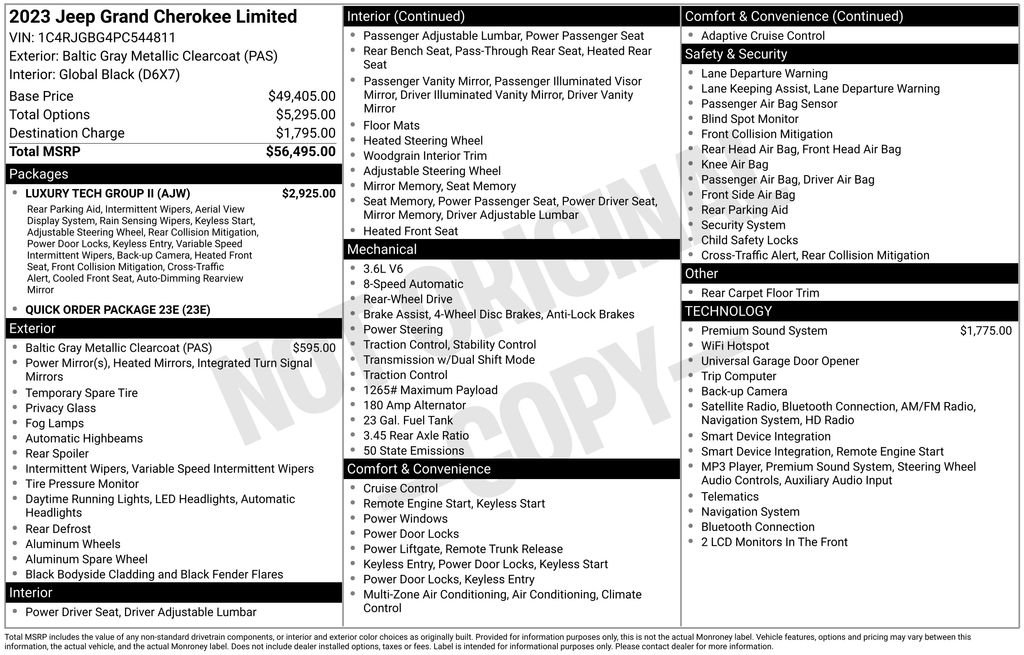 Used 2023 Jeep Grand Cherokee Limited w/ Luxury Tech Group II RWD image 34