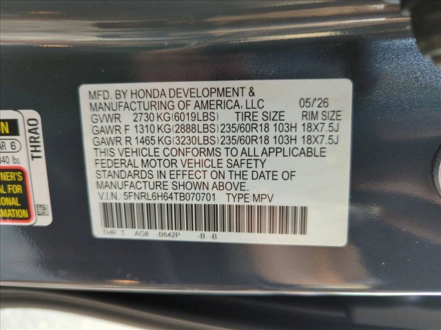 Certified 2026 Honda Odyssey EX-L image 17