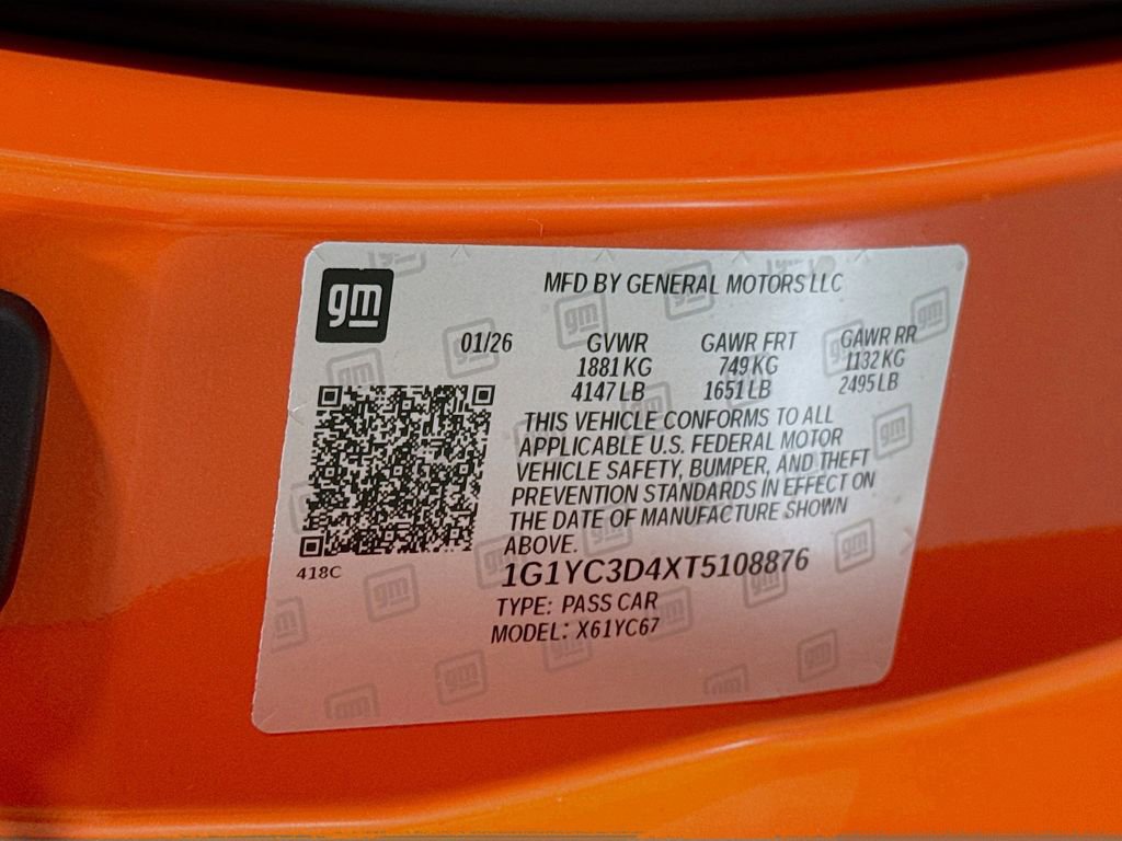 New 2026 Chevrolet Corvette Stingray Premium Conv w/ Z51 Performance Package image 19