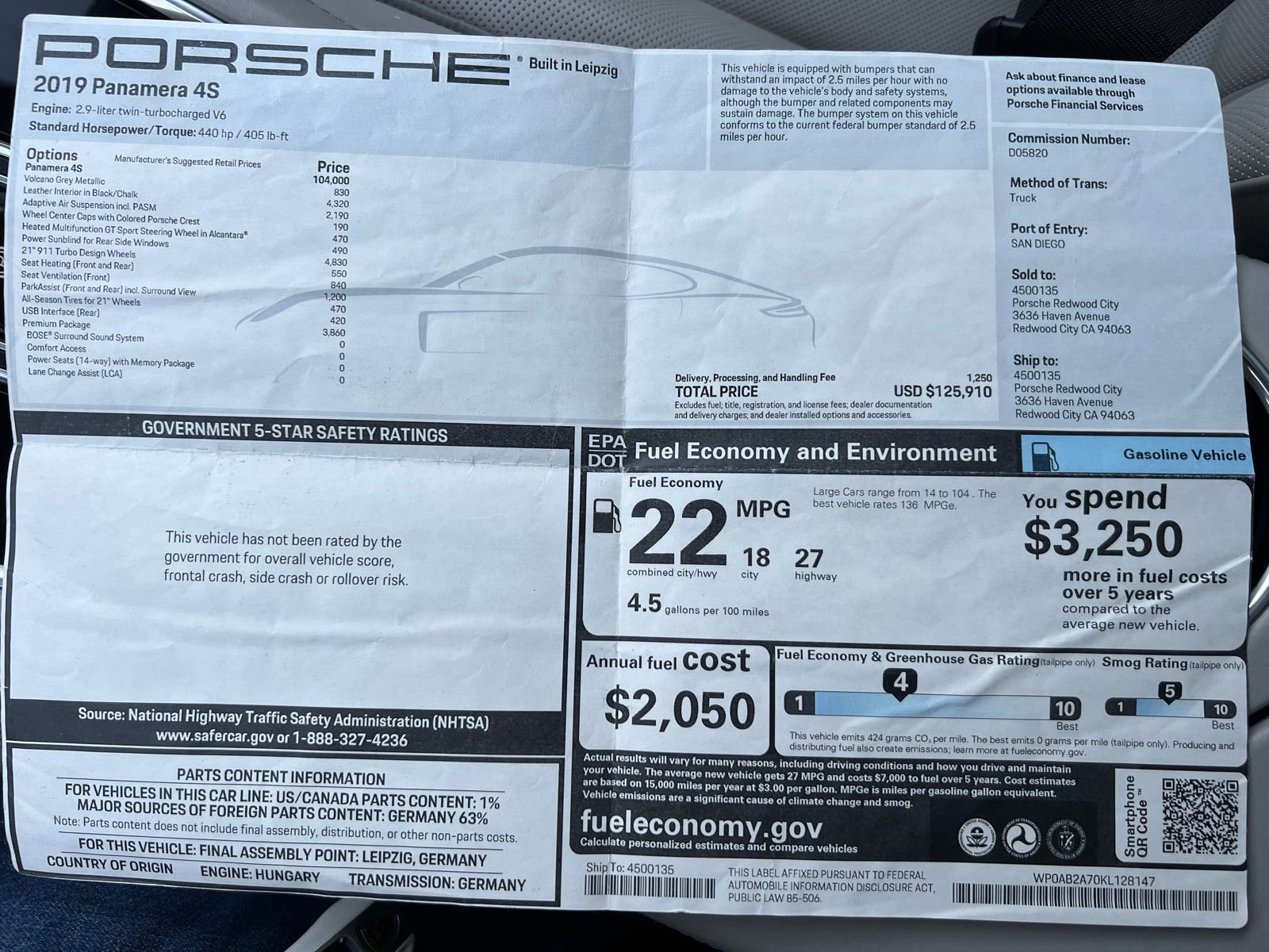 Used 2019 Porsche Panamera 4S image 45