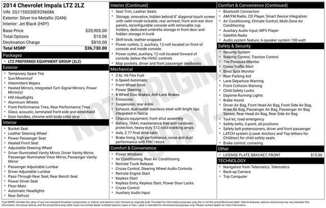 Used 2014 Chevrolet Impala LTZ image 5