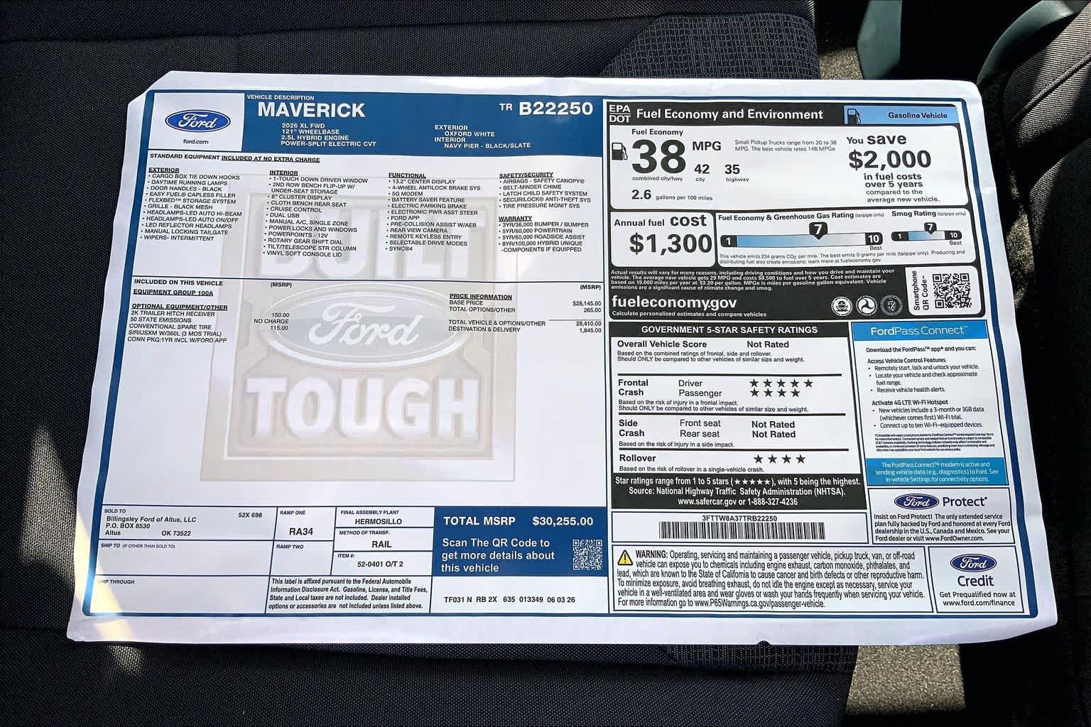 New 2026 Ford Maverick XL FWD image 21
