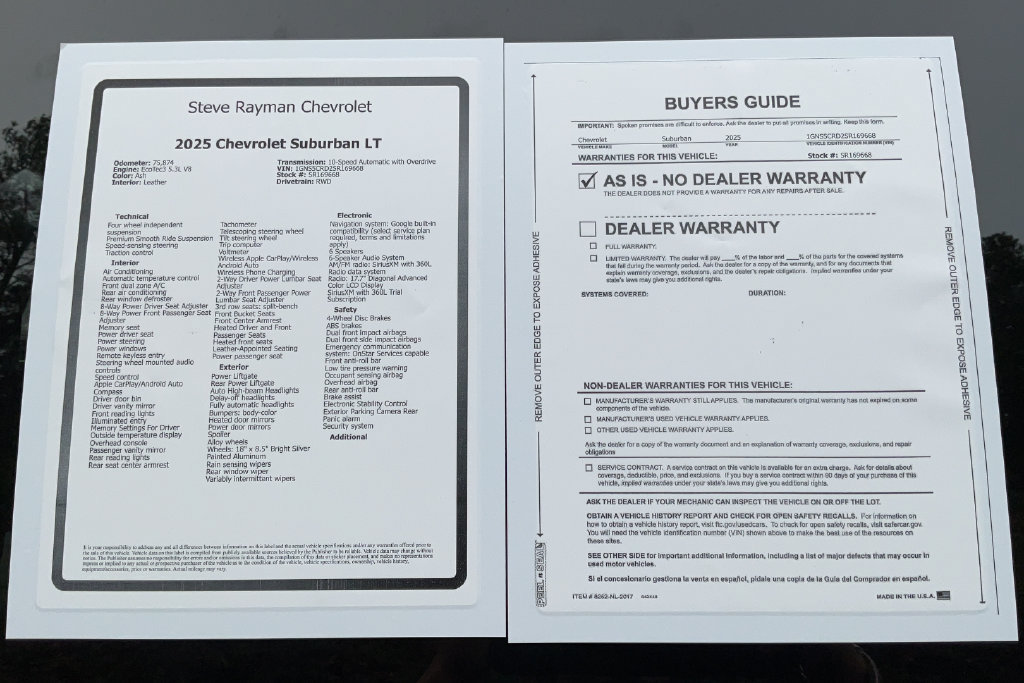 Certified 2025 Chevrolet Suburban LT RWD image 24