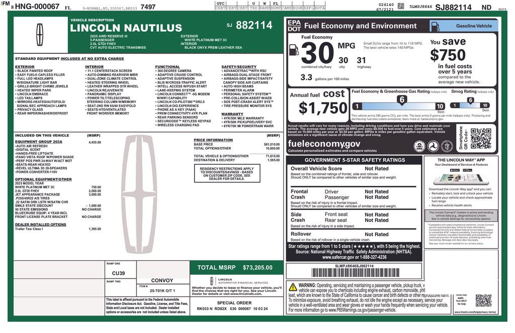 Used 2025 Lincoln Nautilus Reserve AWD/4WD image 6
