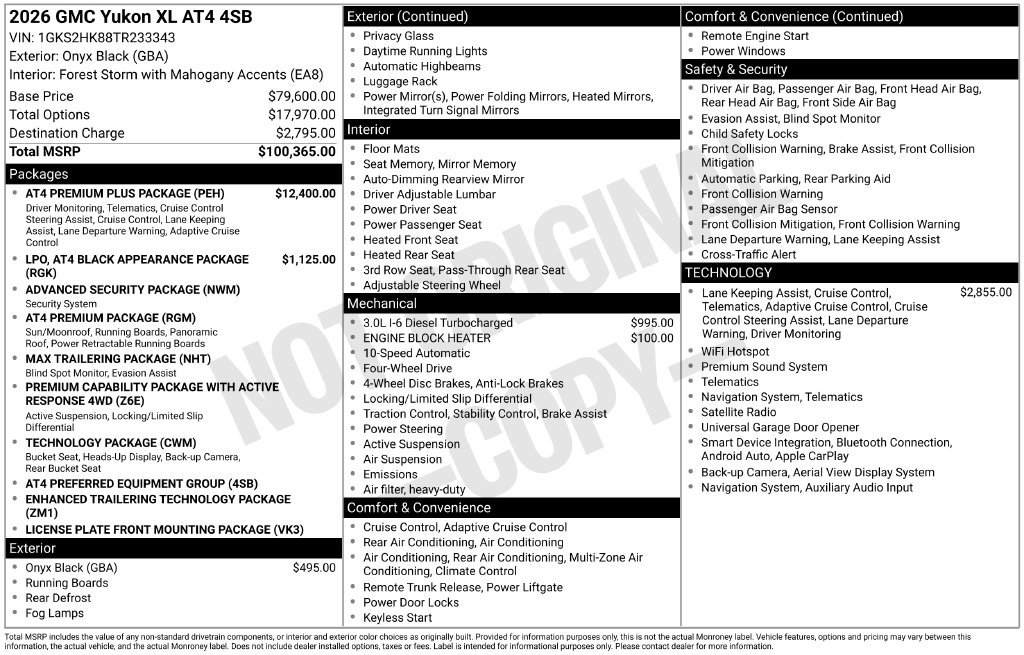 Used 2026 GMC Yukon XL AT4 w/ AT4 Premium Plus Package AWD/4WD image 42