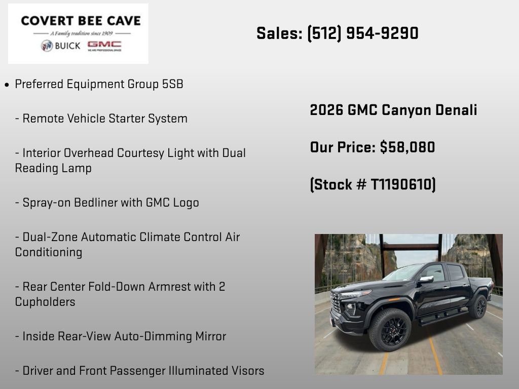 New 2026 GMC Canyon Denali w/ LPO, Denali Black Edition AWD/4WD image 12
