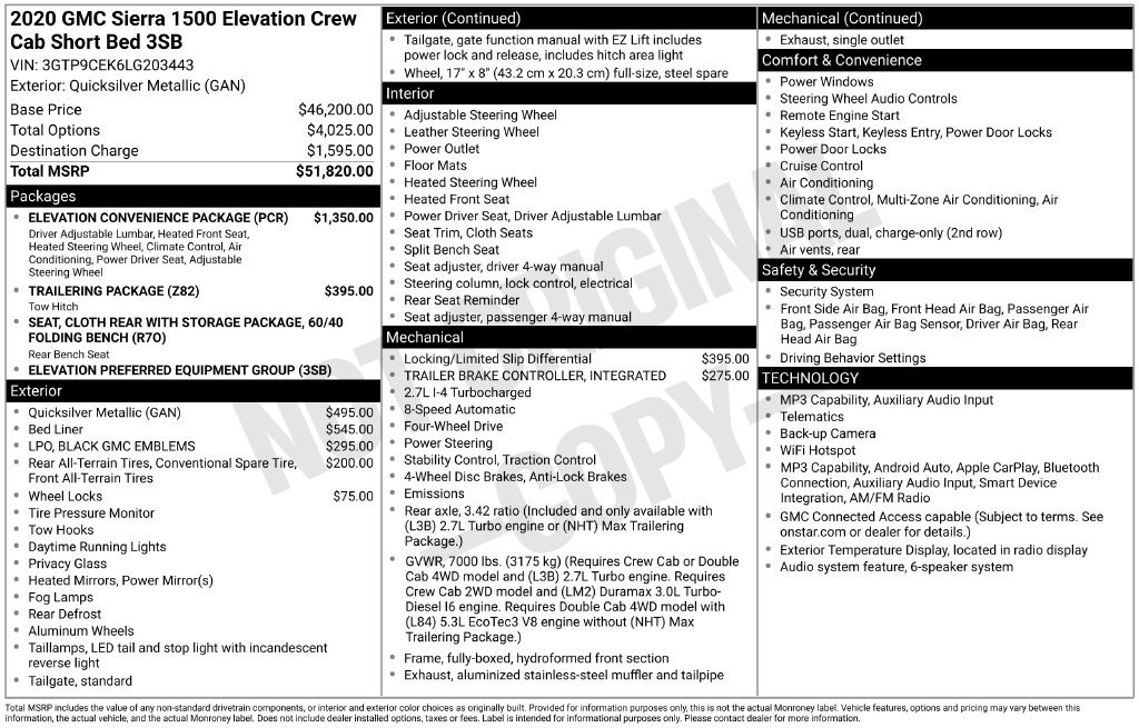 Used 2020 GMC Sierra 1500 Elevation w/ Elevation Convenience Package AWD/4WD image 11