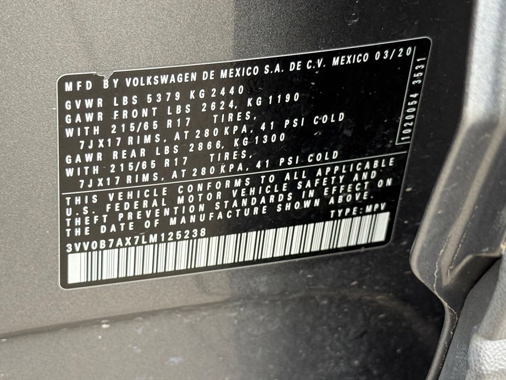 Used 2020 Volkswagen Tiguan S w/ 3rd Row Seat Package AWD/4WD image 26