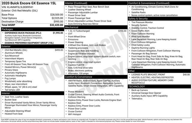 Used 2020 Buick Encore GX Essence w/ Experience Buick Package FWD image 5