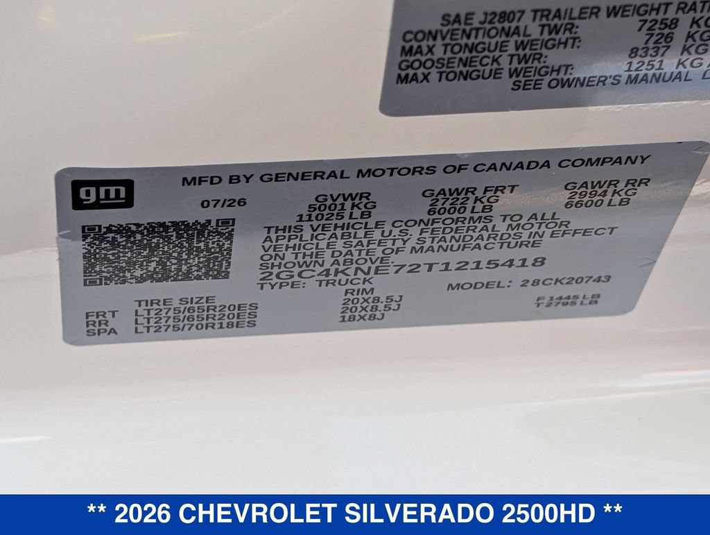 New 2026 Chevrolet Silverado 2500 LT w/ Z71 Chrome Sport Edition AWD/4WD image 31
