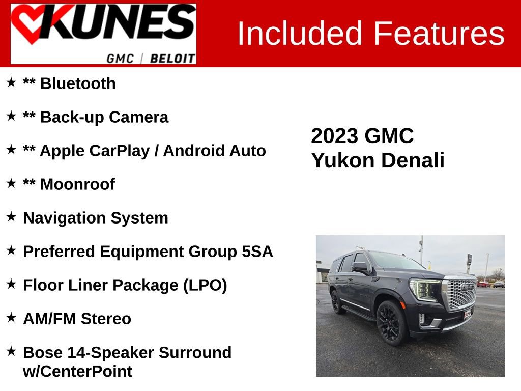 Used 2023 GMC Yukon Denali w/ LPO, Floor Liner Package image 2