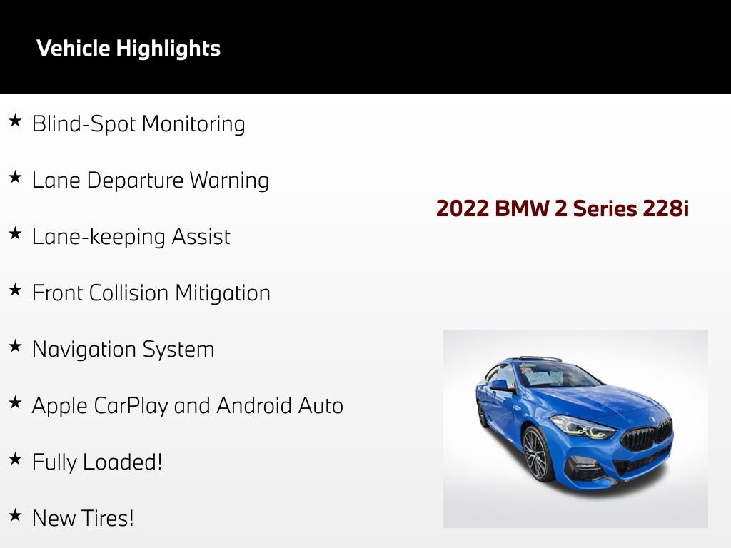 Used 2022 BMW 228i Gran Coupe w/ M Sport Package FWD image 4