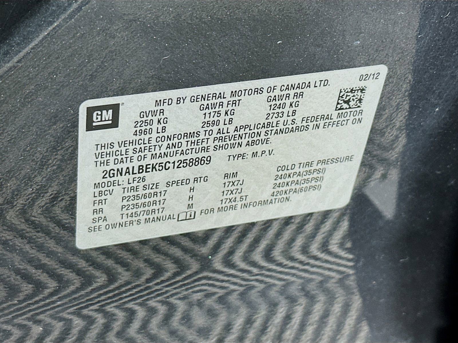 Used 2012 Chevrolet Equinox LS w/ LPO, Protection Package image 27