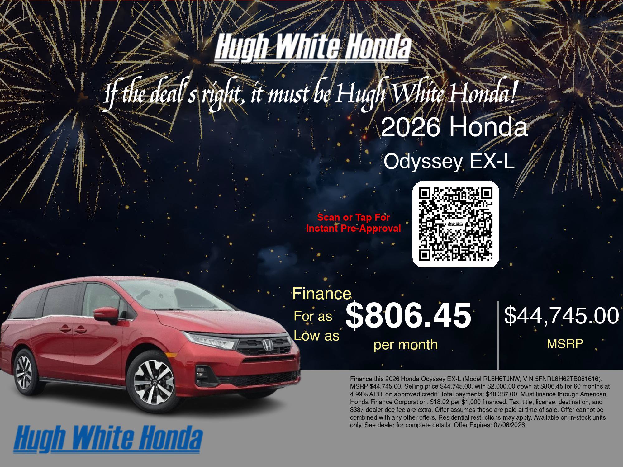 New 2026 Honda Odyssey EX-L image 7