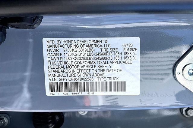 New 2026 Honda Ridgeline Black Edition image 11