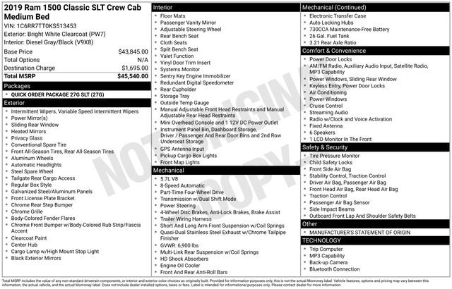 Used 2019 RAM 1500 Classic SLT AWD/4WD image 34