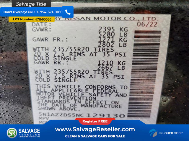 Used 2022 Nissan Murano Platinum w/ Cargo Package AWD/4WD image 17