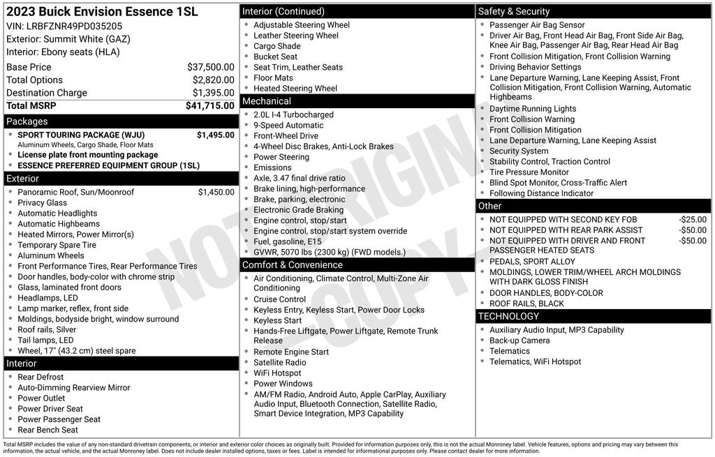 Used 2023 Buick Envision Essence w/ Sport Touring Package image 39