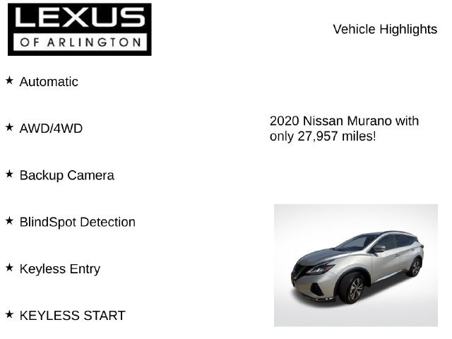 Used 2020 Nissan Murano SV AWD/4WD image 7
