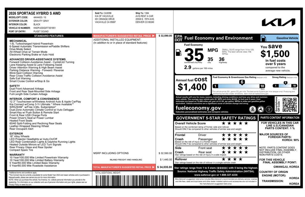 Used 2026 Kia Sportage S image 4