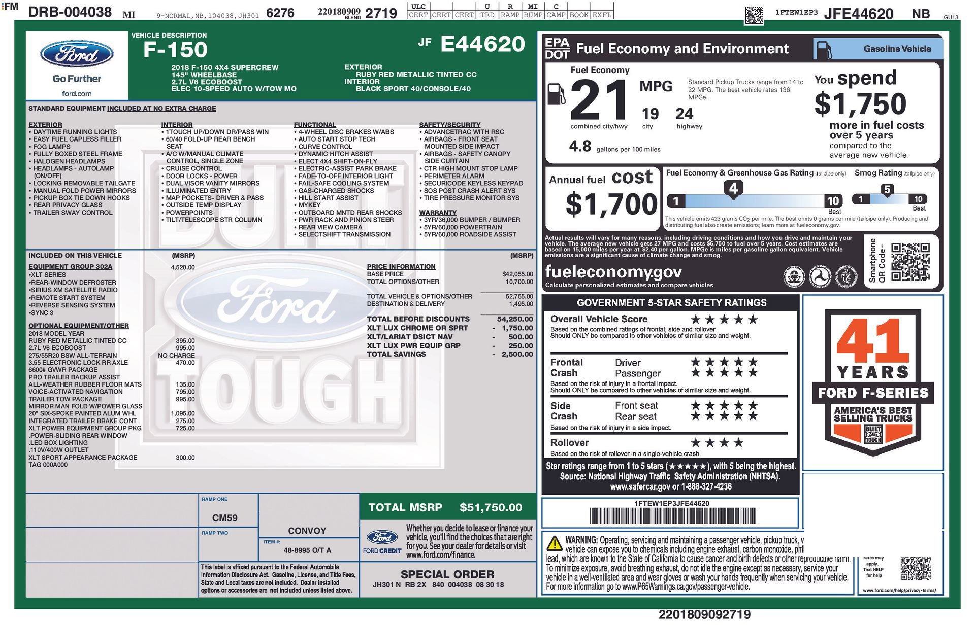 Used 2018 Ford F150 XLT w/ Equipment Group 302A Luxury AWD/4WD image 31