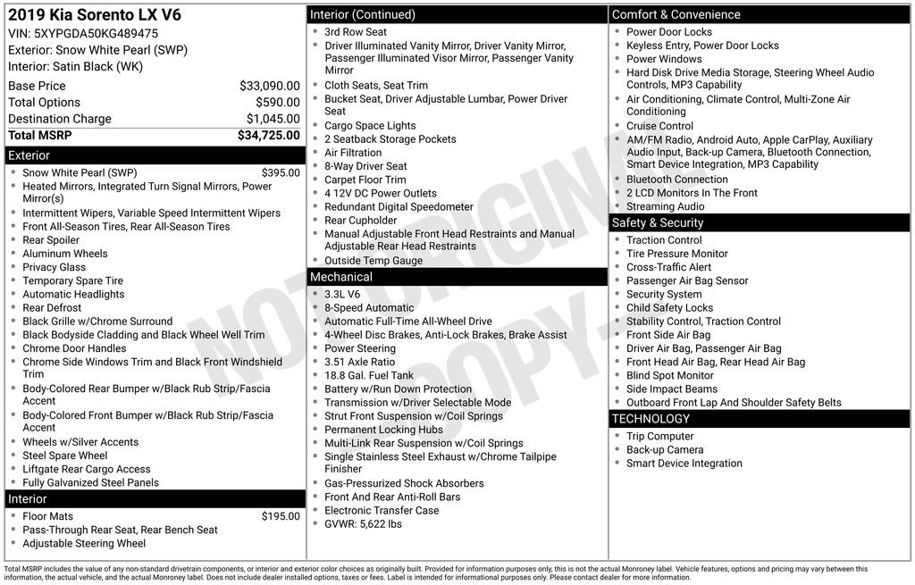 Used 2019 Kia Sorento LX image 11