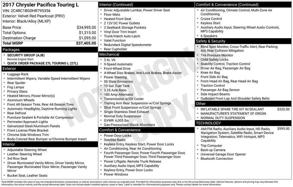Used 2017 Chrysler Pacifica Touring-L FWD image 5