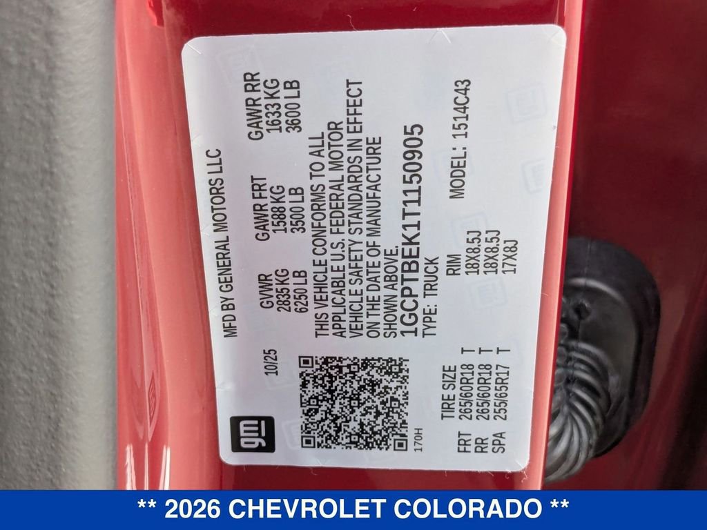 New 2026 Chevrolet Colorado W/T AWD/4WD image 35