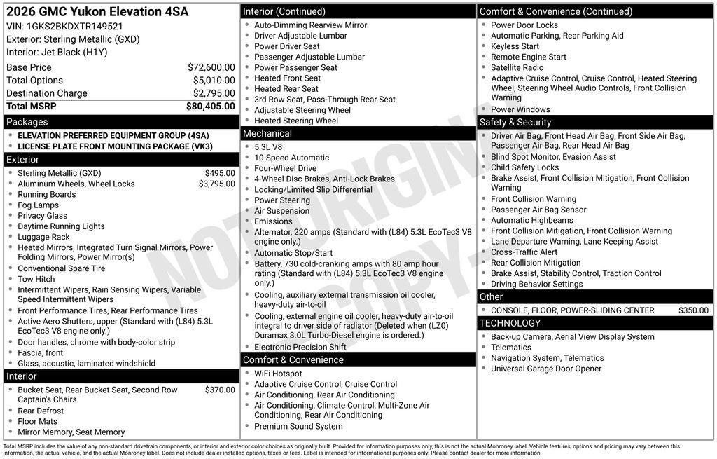 New 2026 GMC Yukon Elevation image 4