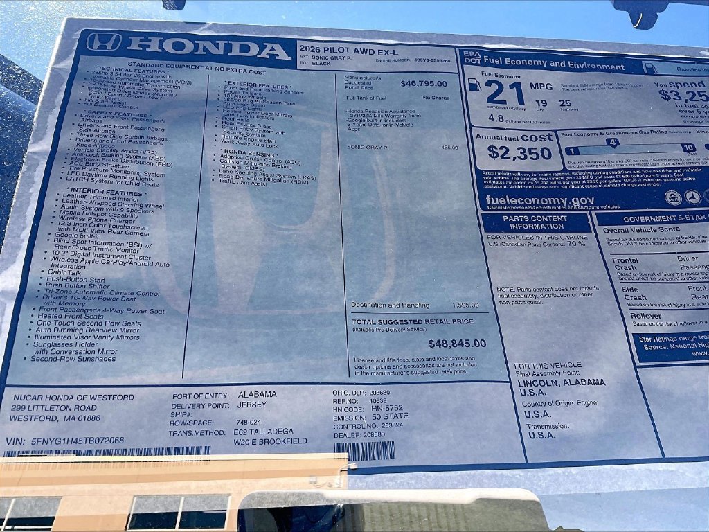 New 2026 Honda Pilot EX-L image 16