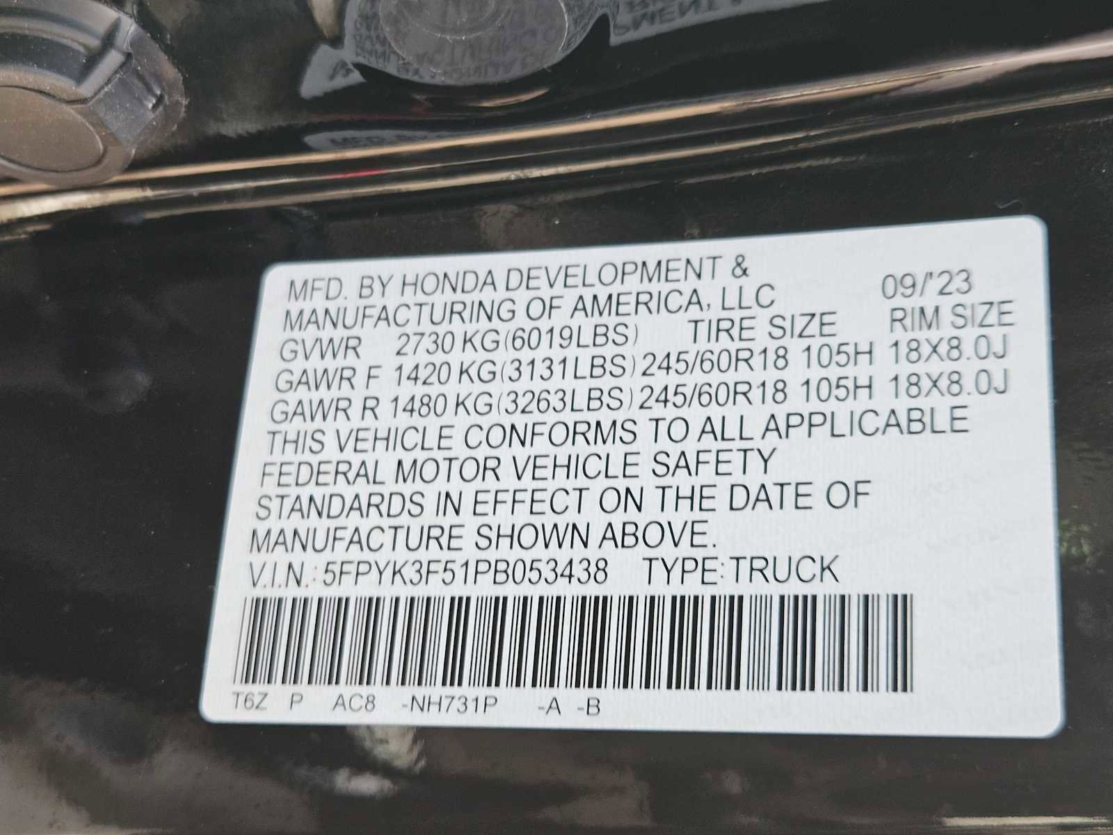 Certified 2023 Honda Ridgeline RTL image 33